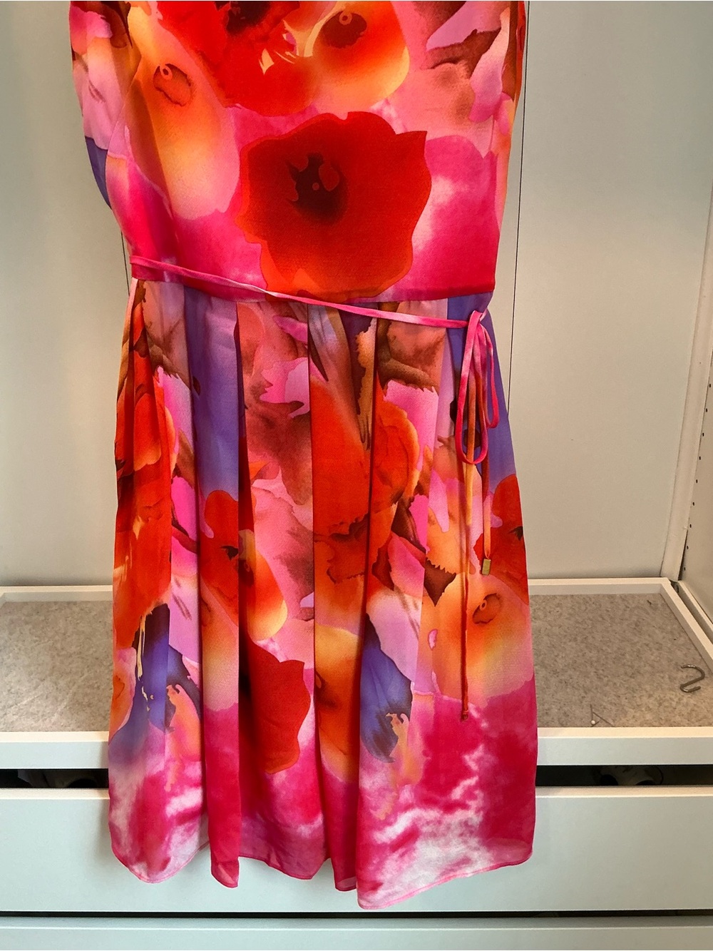 Sandra Darren Floral Occasion Dress Size 14 Fit & Flare Wedding Guest Party - Picture 7 of 12